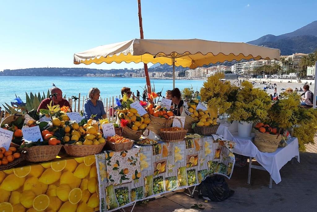 Appartement Bord De Mer Avec Garage Menton Buitenkant foto